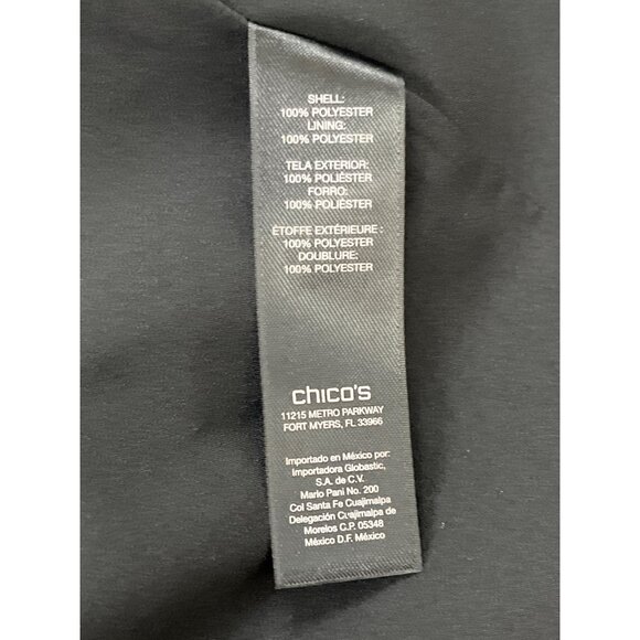 Chico’s Purple & Silver Colorblock Womens Open Front Jacket 3/4 Sleeve Sz 2 - Picture 10 of 11